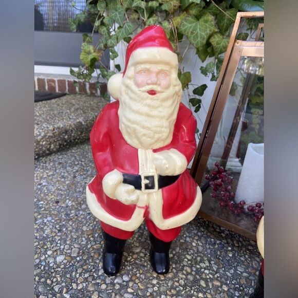 Vintage 18” plastic Blow Mold Santa Claus one of two - Picture 1 of 3